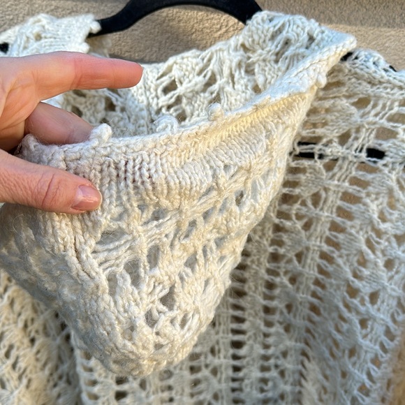 Free People 🔥 Hooded Knitted Sweater Button Up Chest Crew Neck Boho Sz S - Picture 9 of 11